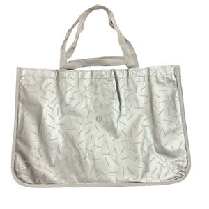Lululemon Extra Large Reusable Shopping Shopper Tote Bag Silver Gray Authentic